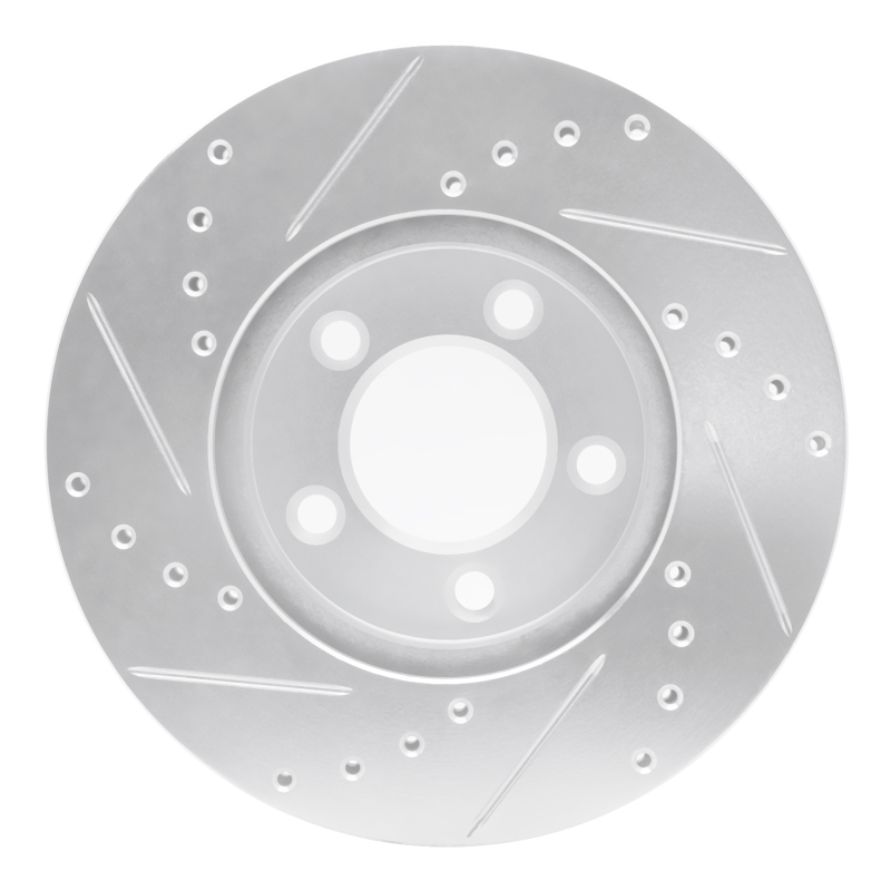 Ford Windstar Brake Rotor (1) - Front Right - R1 Concepts - Drilled and Slotted - Silver - `91-`00